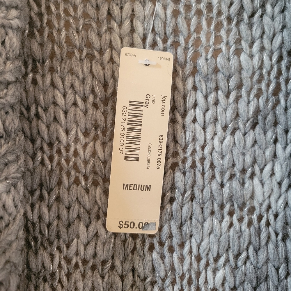 ☀️ NWT Decree Gray Short Sleeve Sweater - Picture 3 of 5